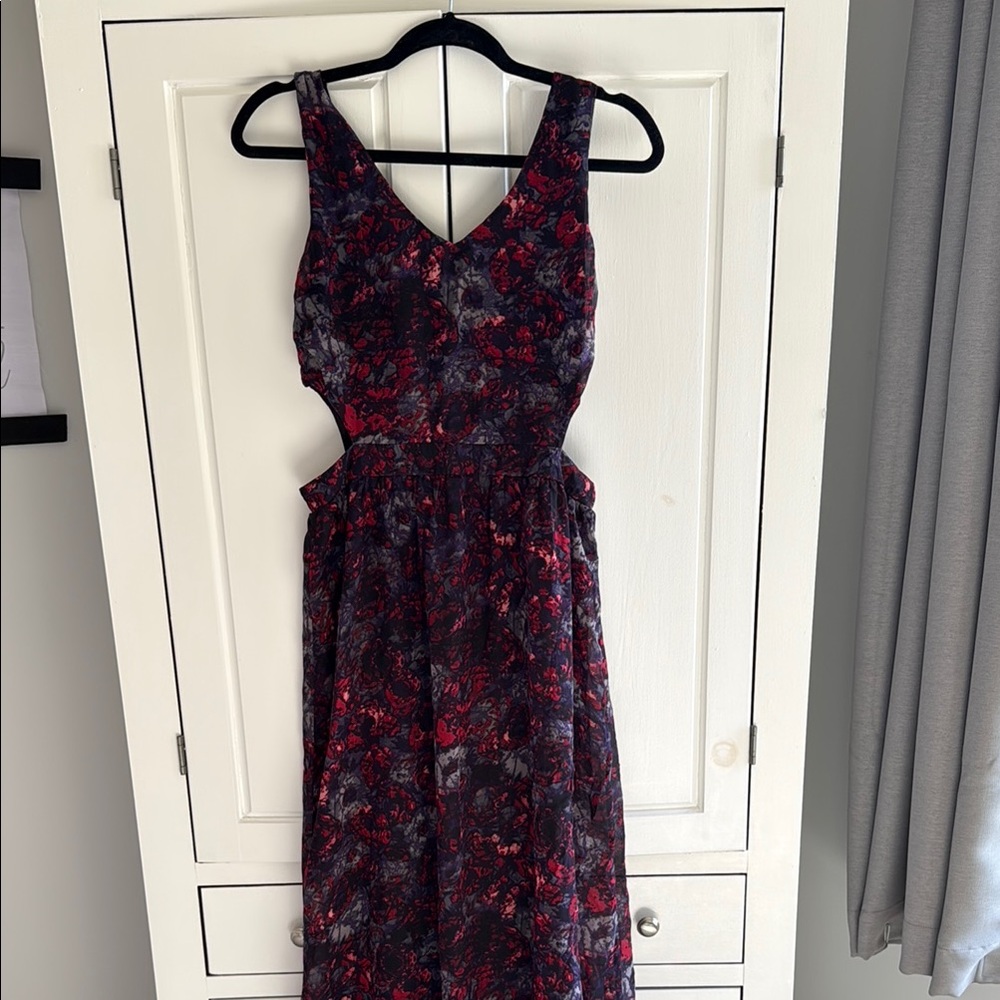 One Clothing Purple Red Backless Fit and Flare Jumpsuit
